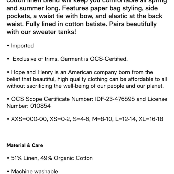 Linen and Organic Cotton Olive High Waist Women's Shorts - Picture 4 of 4